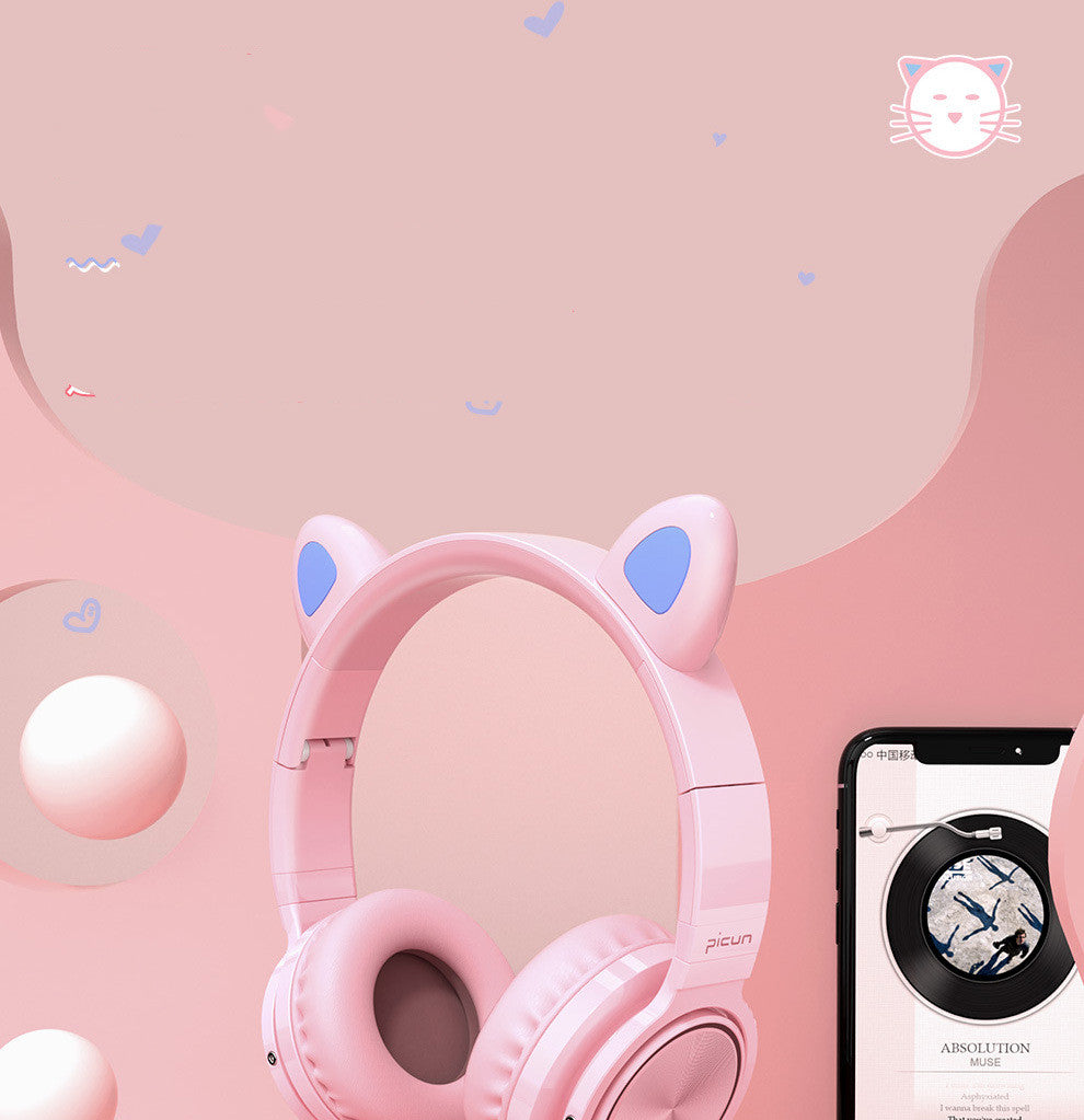 LED Cat Ear Bluetooth Headphones for Kids