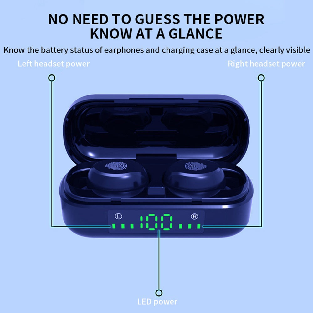 TWS Bluetooth Earbuds with Digital Battery Display Charging Case