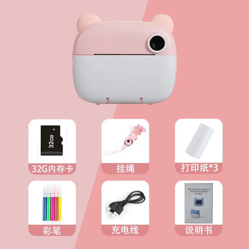Kids Instant Print Camera with Dual Lens and Photo Printing