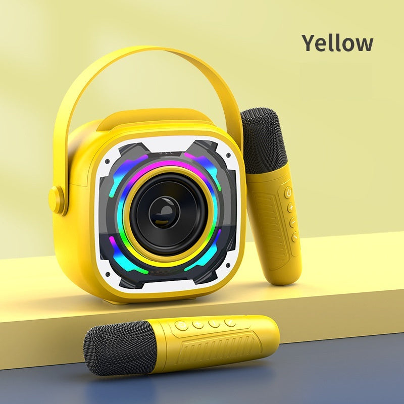 Portable Bluetooth Karaoke Speaker with Wireless Microphone & LED Light