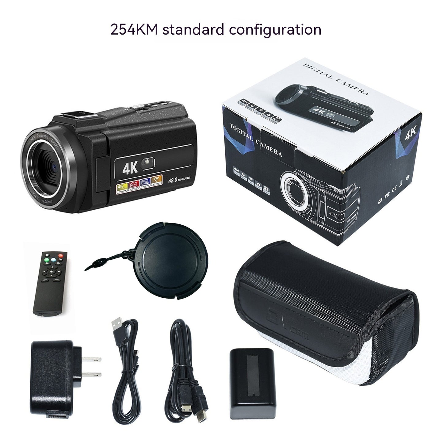 4K HD Digital Camera Handheld Shooting Digital Camera
4K HD Digital Camcorder with 32GB Card and Extra Battery