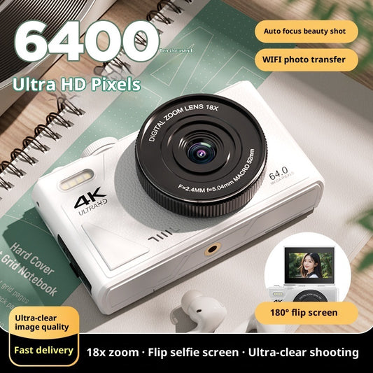 4K Digital Camera with WiFi Transfer and Flip Screen