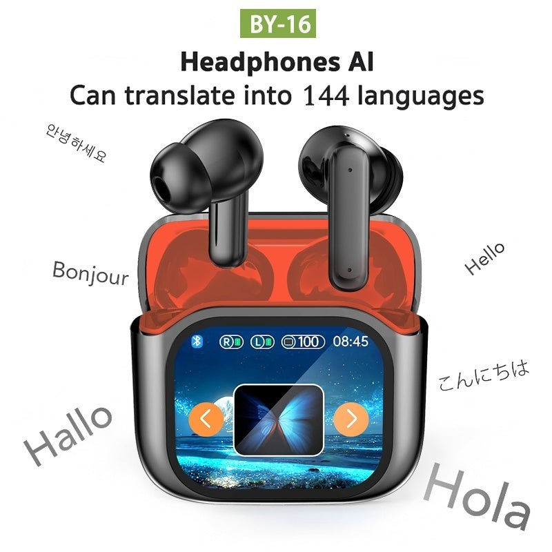 AI Translation Wireless Earbuds with Smart Touch Screen Case