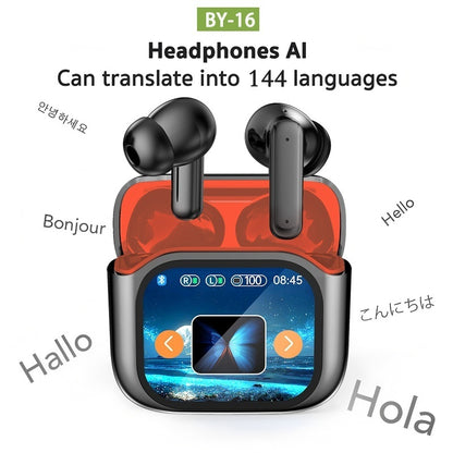AI Translation Wireless Earbuds with Smart Touch Screen Case