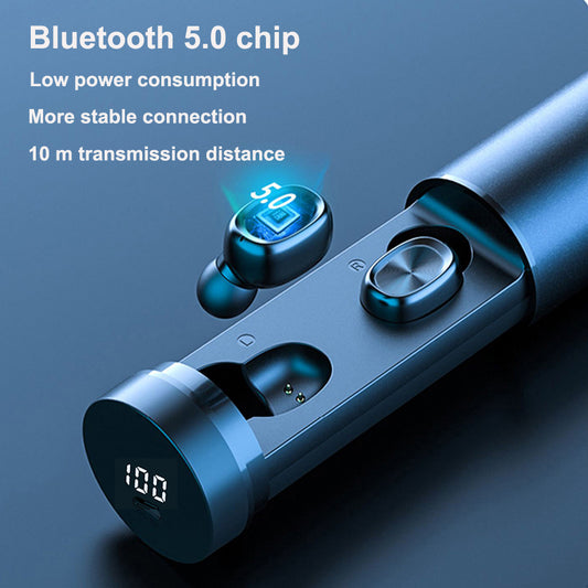 Bluetooth 5.0 Wireless Earbuds with Touch Control and LED Display