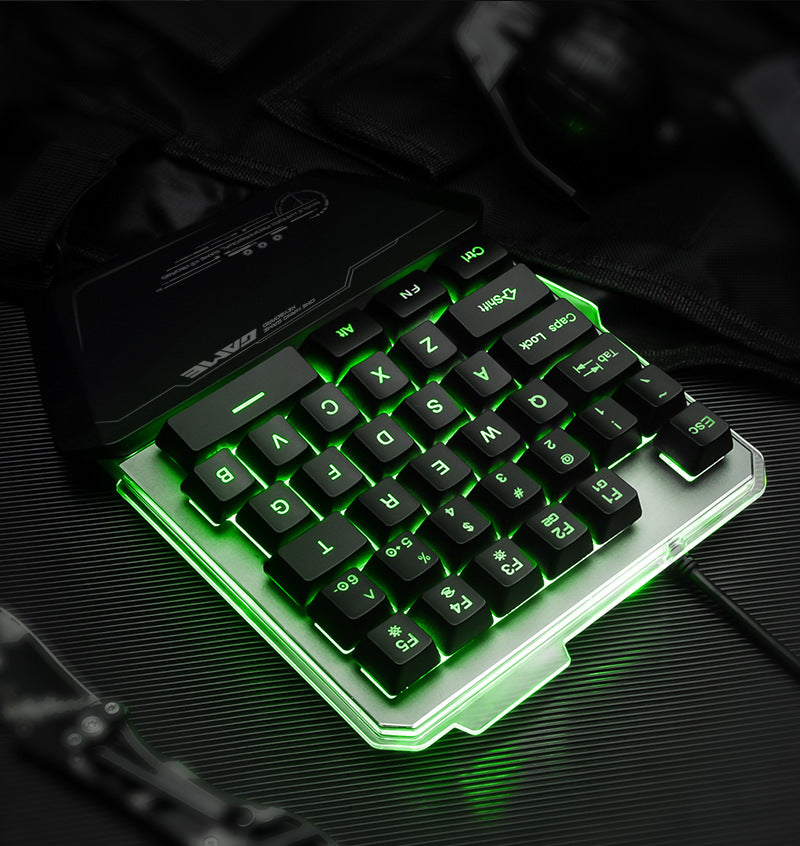 One-Handed RGB Gaming Keyboard with Wrist Rest