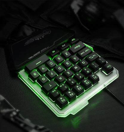 One-Handed RGB Gaming Keyboard with Wrist Rest