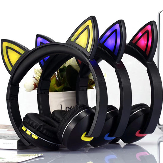 Cat Ear Bluetooth Headphones with LED Light