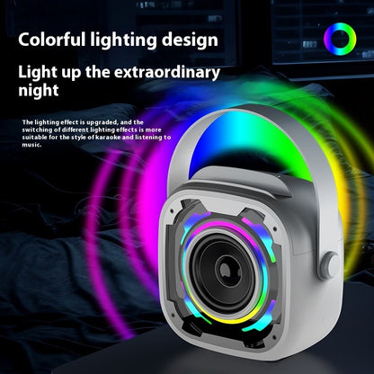 Portable Bluetooth Karaoke Speaker with Wireless Microphone & LED Light