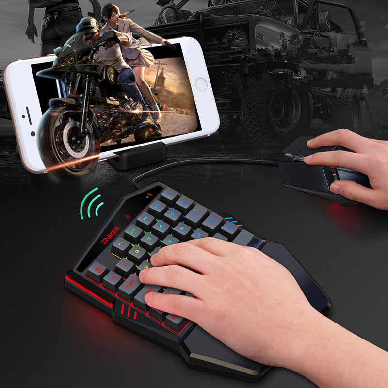 One-Hand RGB Gaming Keyboard for Mobile and PC