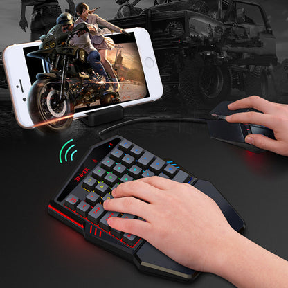 One-Hand RGB Gaming Keyboard for Mobile and PC