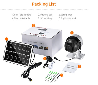 Solar Powered Wireless WiFi Security Camera for Outdoor Surveillance