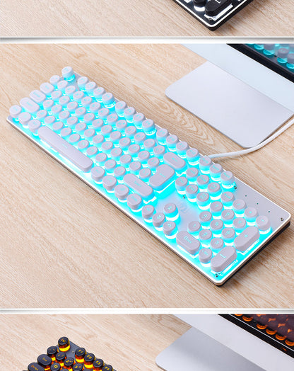 Wired Retro RGB Gaming Keyboard for Desktop and Laptop