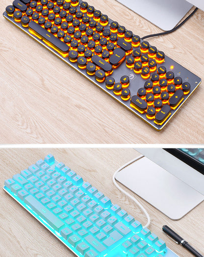 Wired Retro RGB Gaming Keyboard for Desktop and Laptop