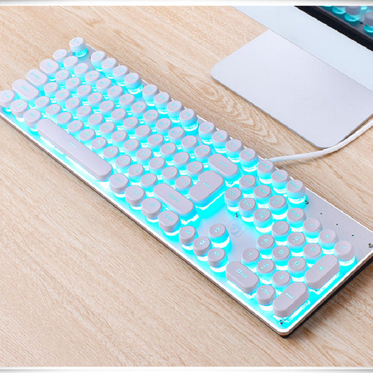 Wired Retro RGB Gaming Keyboard for Desktop and Laptop