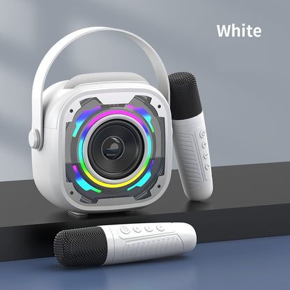 Portable Bluetooth Karaoke Speaker with Wireless Microphone & LED Light