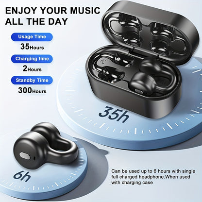 Wireless Open-Ear Clip-On Earbuds with Charging Case