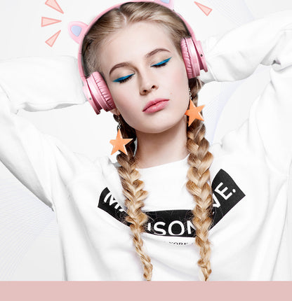 LED Cat Ear Bluetooth Headphones for Kids