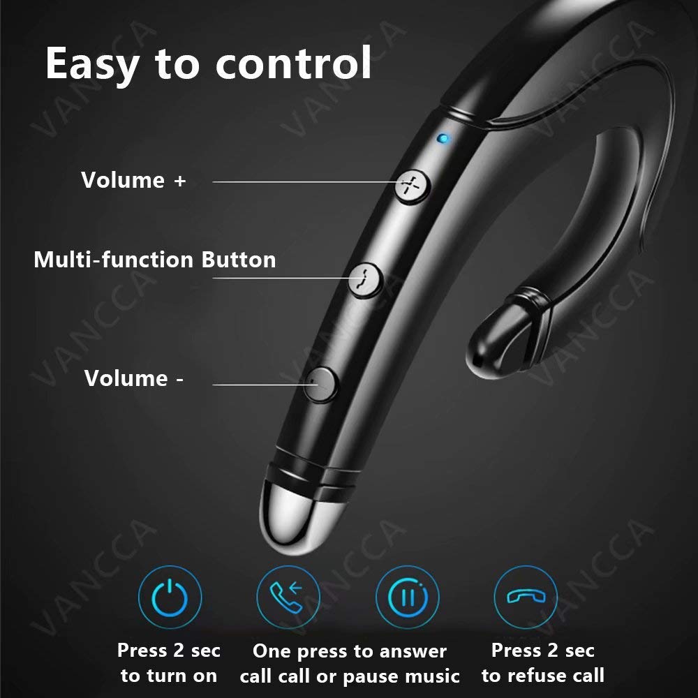 Wireless Bluetooth Earphone with Ear Hook for Sports & Calls