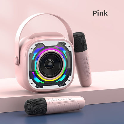 Portable Bluetooth Karaoke Speaker with Wireless Microphone & LED Light