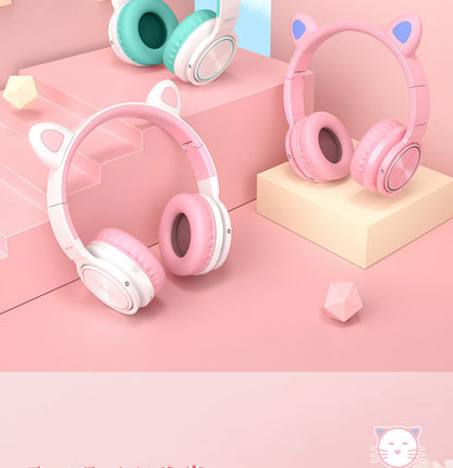 LED Cat Ear Bluetooth Headphones for Kids