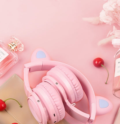 LED Cat Ear Bluetooth Headphones for Kids
