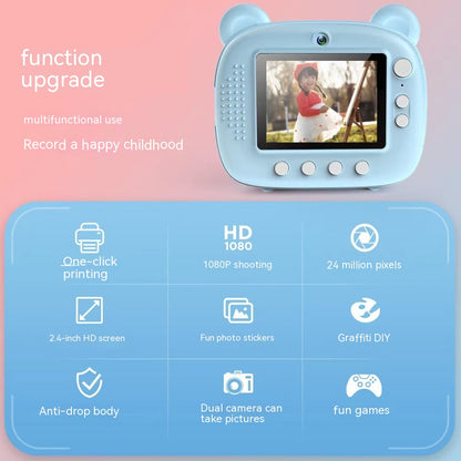 Kids Instant Print Camera with Dual Lens and Photo Printing