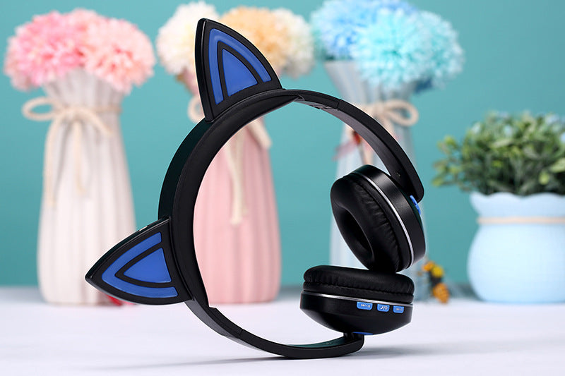 Cat Ear Bluetooth Headphones with LED Light
