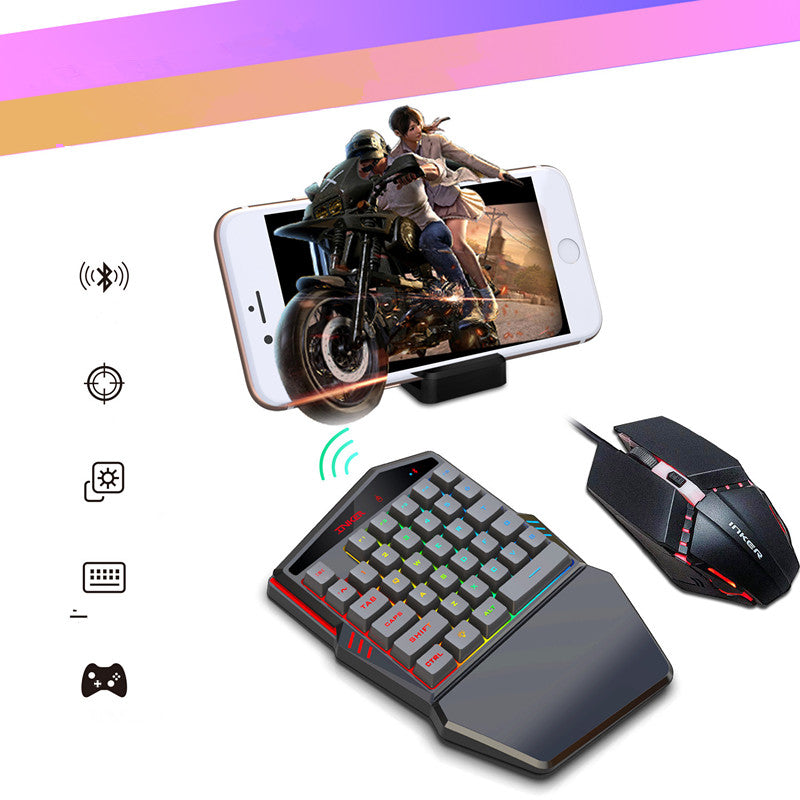 One-Hand RGB Gaming Keyboard for Mobile and PC