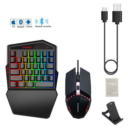 One-Hand RGB Gaming Keyboard for Mobile and PC