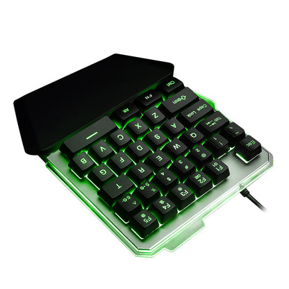One-Handed RGB Gaming Keyboard with Wrist Rest