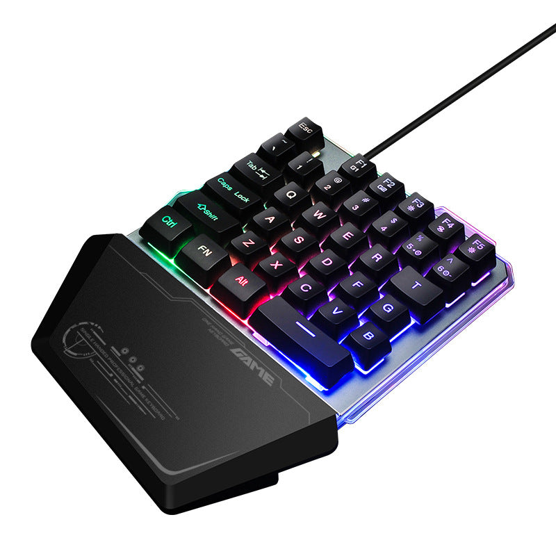 One-Handed RGB Gaming Keyboard with Wrist Rest