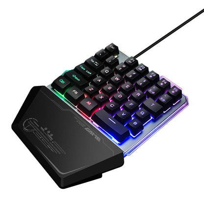 One-Handed RGB Gaming Keyboard with Wrist Rest