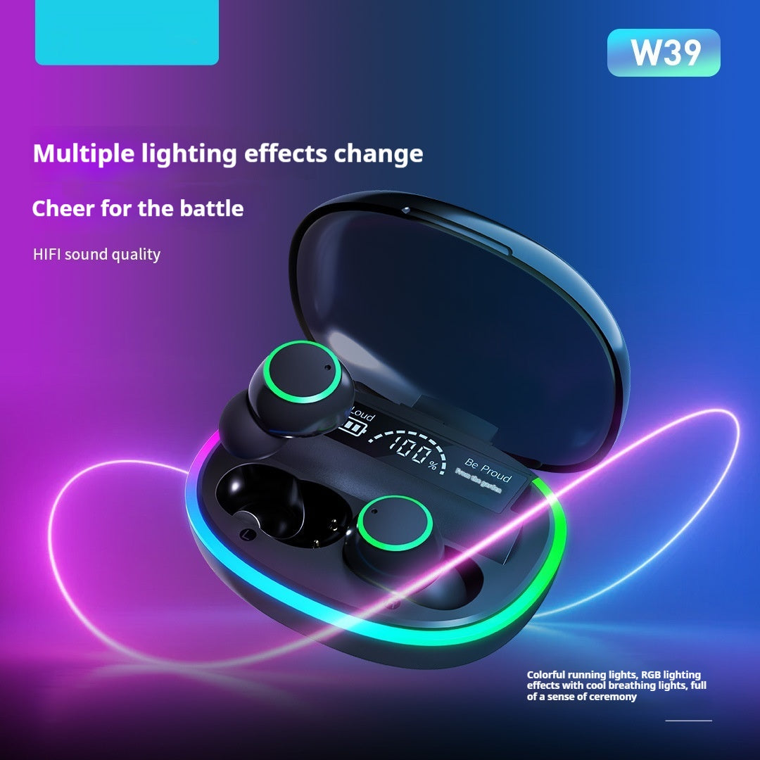 TWS Wireless Bluetooth Earbuds with LED Display and Light Effects