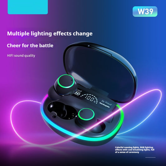 TWS Wireless Bluetooth Earbuds with LED Display and Light Effects