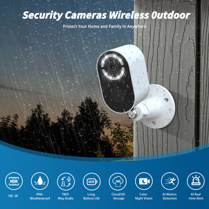 3MP Solar Wireless Outdoor Security Camera with Night Vision