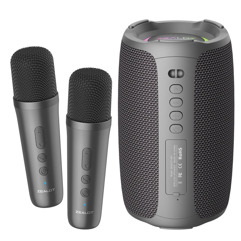 Portable Bluetooth Karaoke Speaker with Wireless Microphone