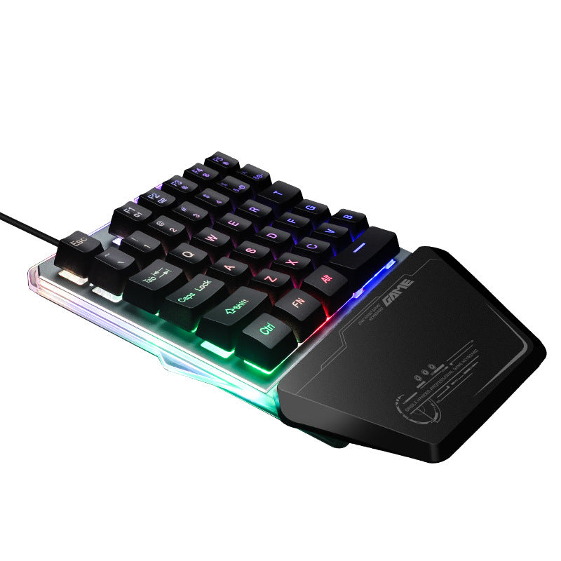 One-Handed RGB Gaming Keyboard with Wrist Rest