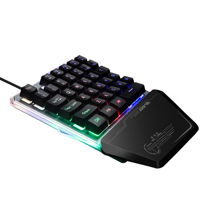 One-Handed RGB Gaming Keyboard with Wrist Rest