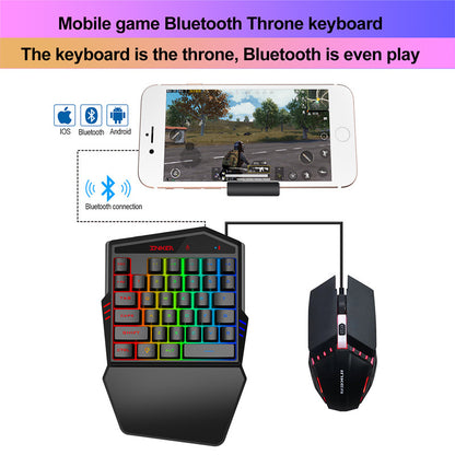 One-Hand RGB Gaming Keyboard for Mobile and PC