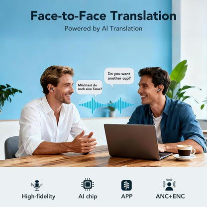 AI Translation Wireless Earbuds with Smart Touch Screen Case