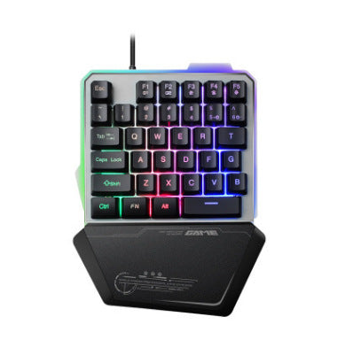 One-Handed RGB Gaming Keyboard with Wrist Rest