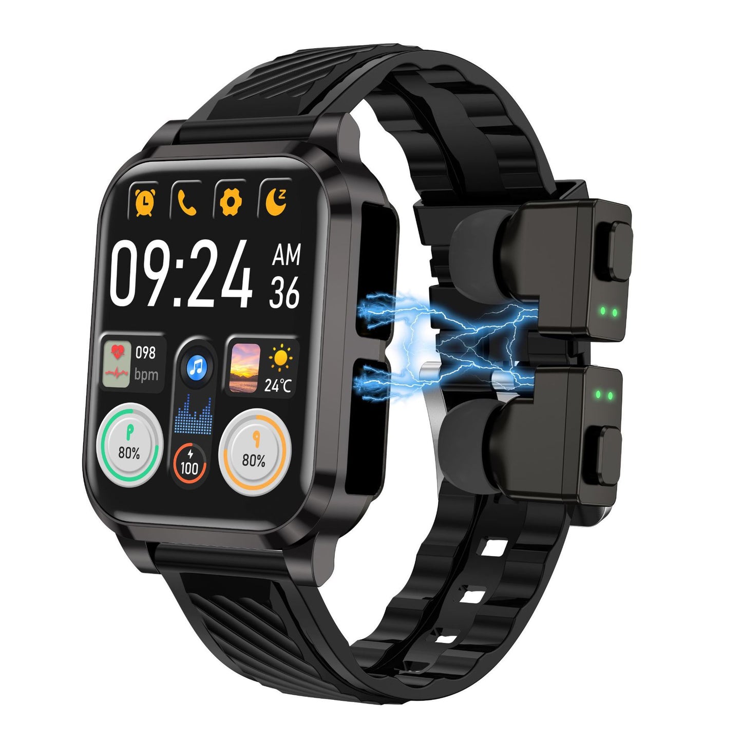 Smartwatch with Bluetooth Calling and Built-in Wireless Earbuds