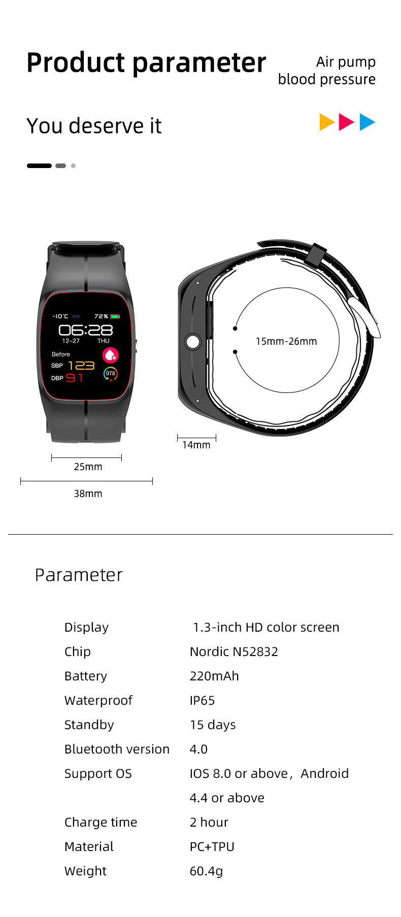 P20 Smart Watch with Blood Oxygen Heart Rate Monitor