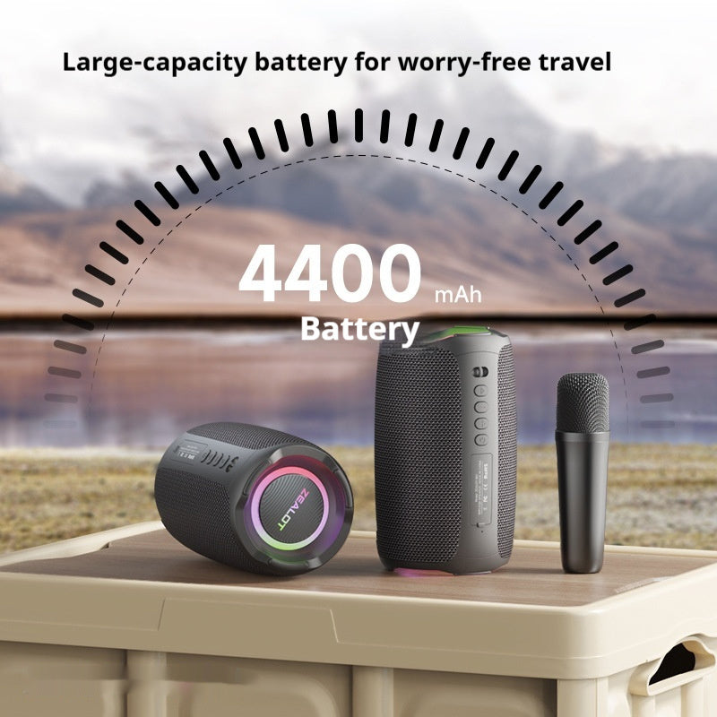 Portable Bluetooth Karaoke Speaker with Wireless Microphone