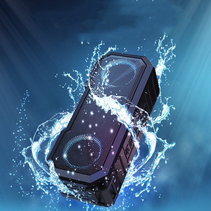 Waterproof Bluetooth Speaker with LED Lights & Built-in Power Bank