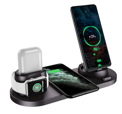 Fast 6 in 1 Wireless Charger Dock for iPhone Apple Watch AirPods
