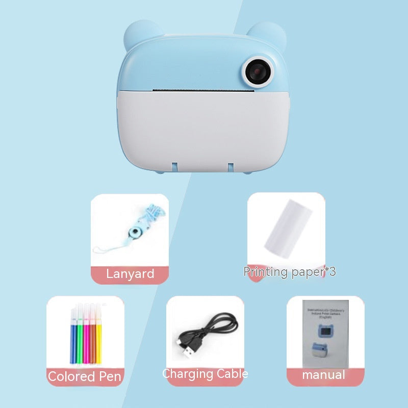 Kids Instant Print Camera with Dual Lens and Photo Printing