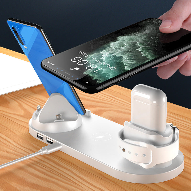 Fast 6 in 1 Wireless Charger Dock for iPhone Apple Watch AirPods