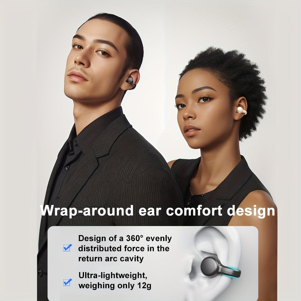 Wireless Open-Ear Clip-On Earbuds with Charging Case